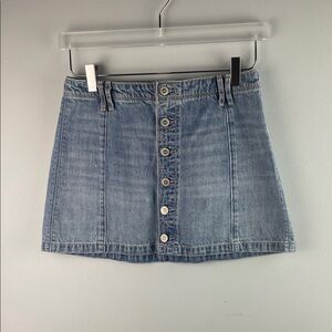 Hollister Light Blue Denim Button-Front Skirt Size 3/26